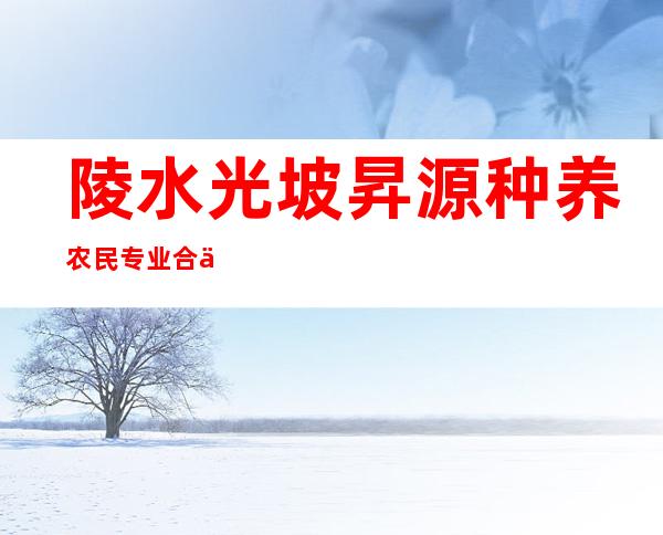 陵水光坡昇源种养农民专业合作社